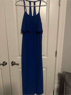 Elegant Royal Blue Maxi Dress with Strappy Back